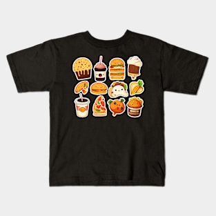 #6 Cute happy food sticker pack Kids T-Shirt